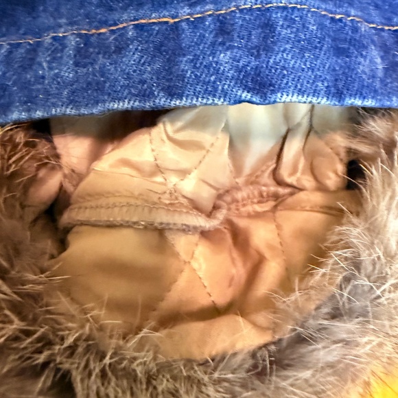 Vintage 90s Fur Denim Jacket 🤎 - Picture 10 of 16